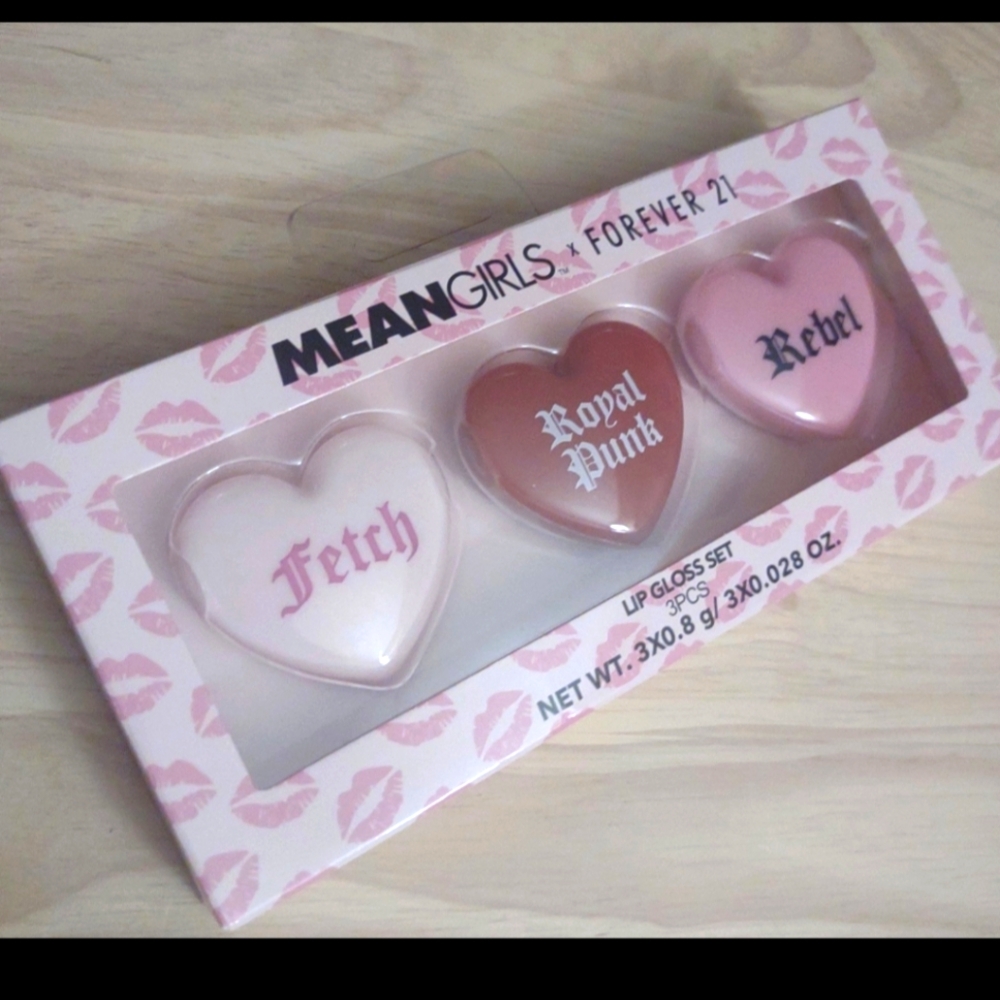 Mean Girls Heart Shaped Lip Gloss 3pcs Set Kawaii Y2k